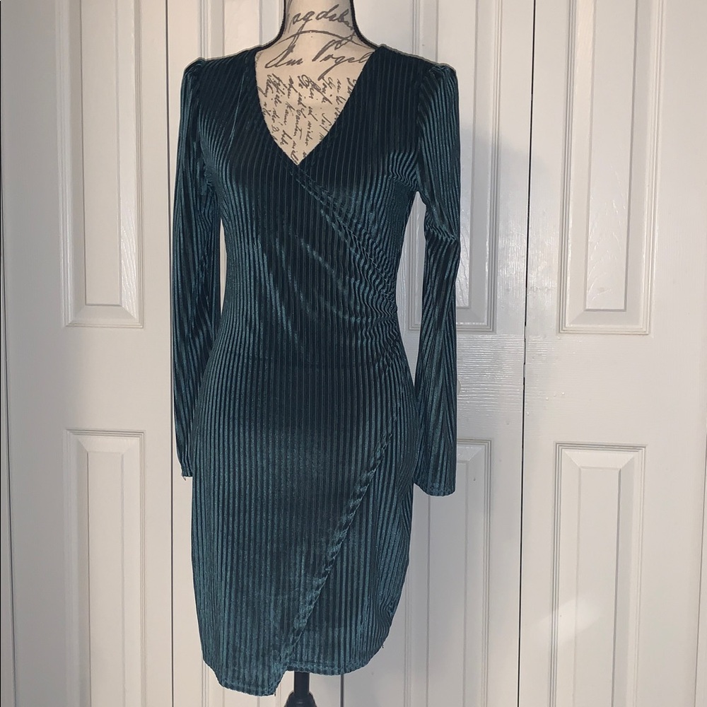 CBR Teal Velvet Dress
